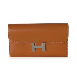 Hermès Fauve Barenia Constance Long Wallet PHW